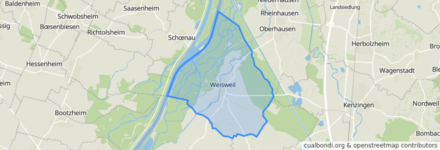 Mapa de ubicacion de Weisweil.