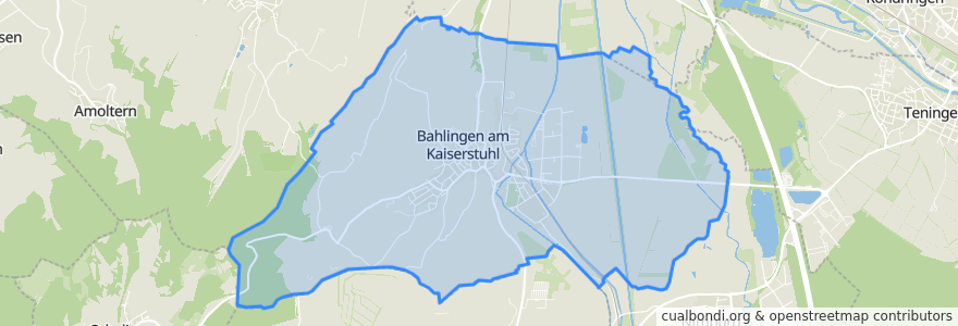 Mapa de ubicacion de Bahlingen.