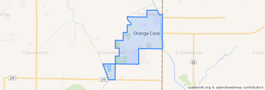 Mapa de ubicacion de Orange Cove.