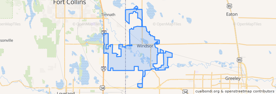 Mapa de ubicacion de Windsor.