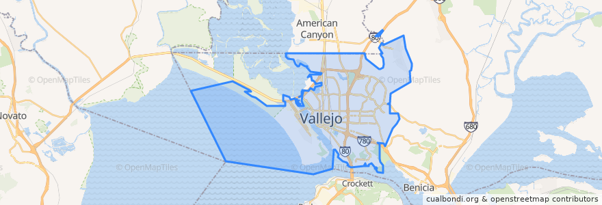 Mapa de ubicacion de Vallejo.