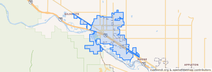 Mapa de ubicacion de Fruita.