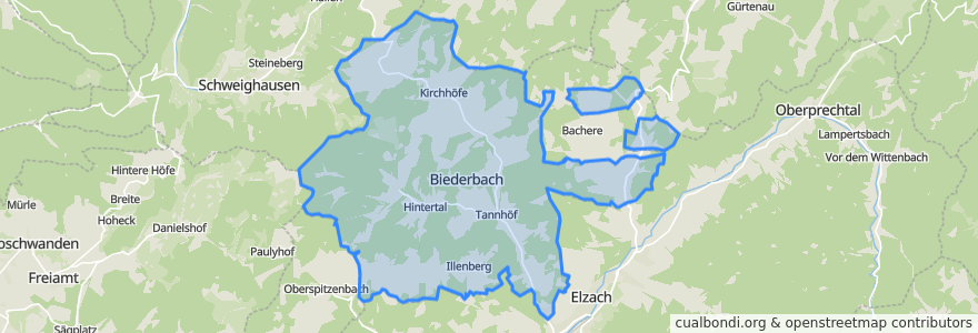 Mapa de ubicacion de Biederbach.