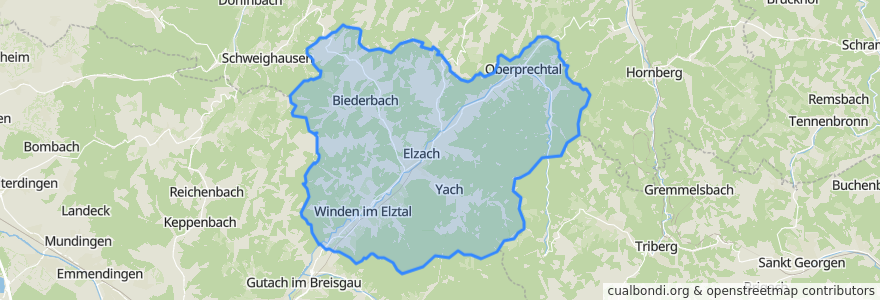 Mapa de ubicacion de GVV Elzach.