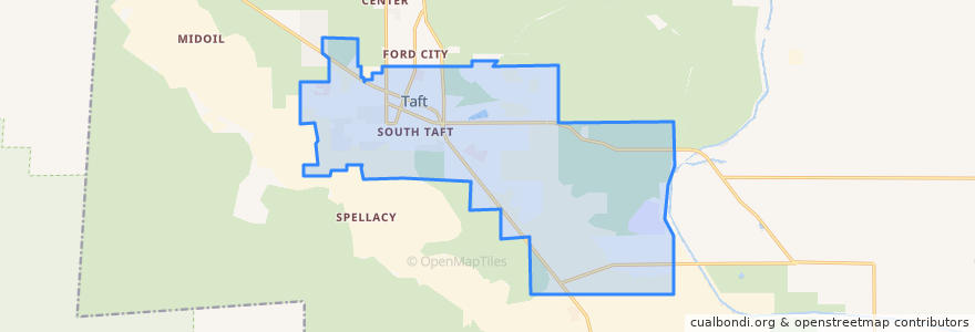 Mapa de ubicacion de Taft.