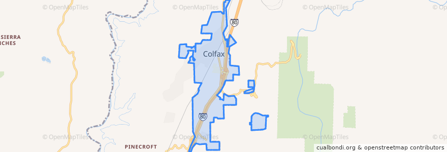 Mapa de ubicacion de Colfax.