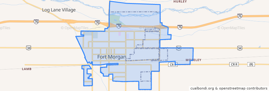 Mapa de ubicacion de Fort Morgan.