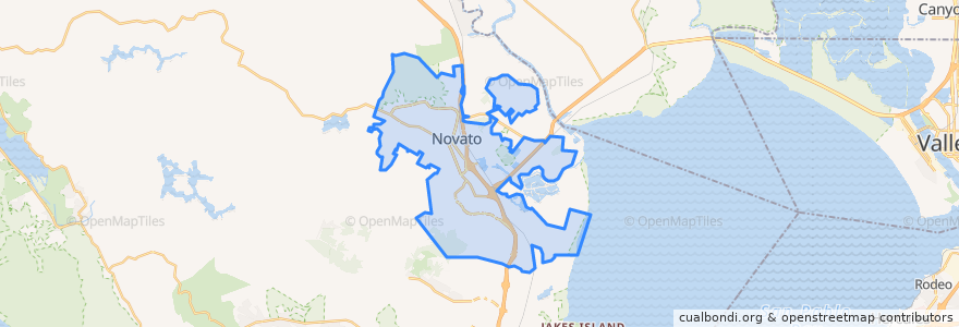 Mapa de ubicacion de Novato.