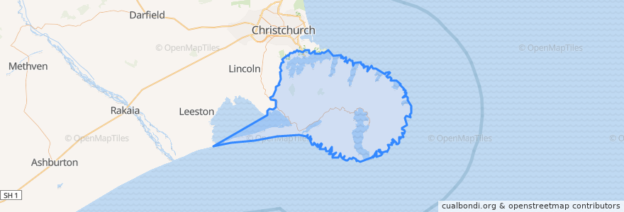 Mapa de ubicacion de Banks Peninsula Community.