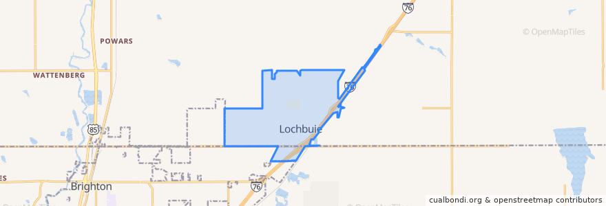 Mapa de ubicacion de Lochbuie.