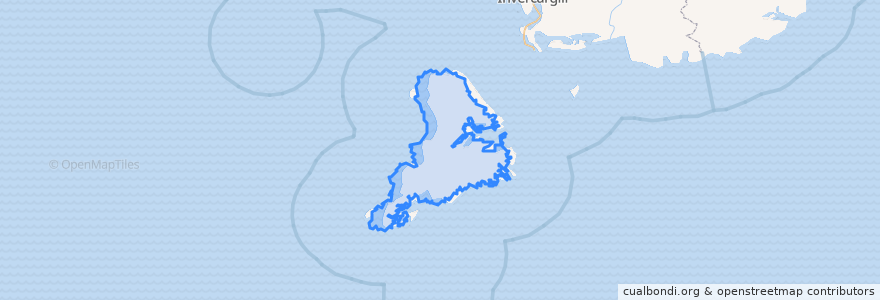 Mapa de ubicacion de Stewart Island / Rakiura Community.