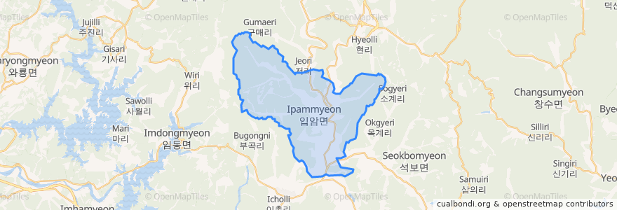 Mapa de ubicacion de Ibam-myeon.