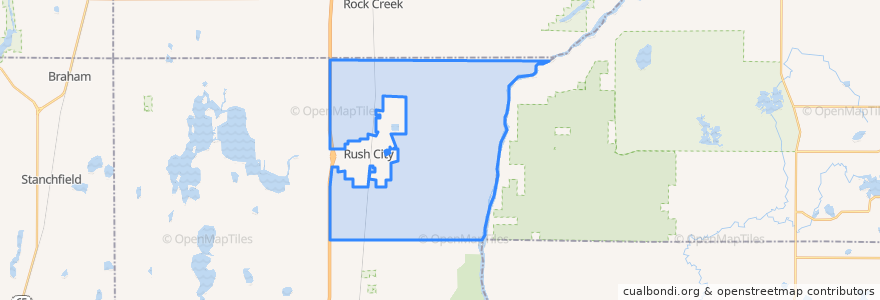 Mapa de ubicacion de Rushseba Township.