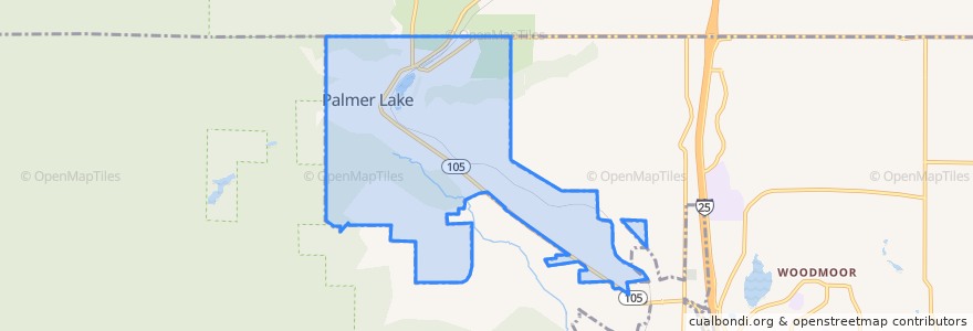 Mapa de ubicacion de Palmer Lake.