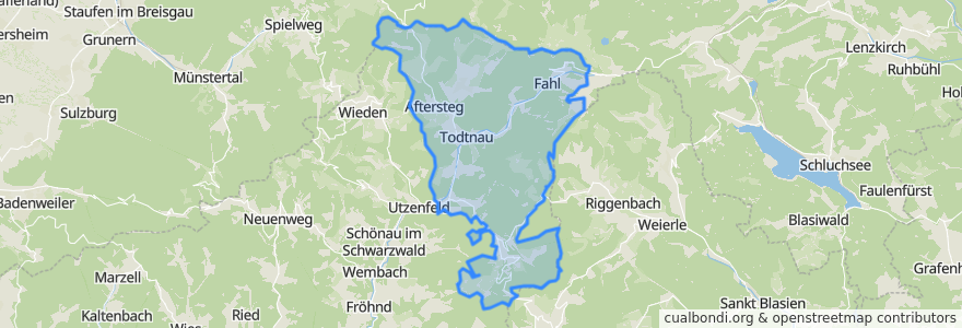 Mapa de ubicacion de Todtnau.