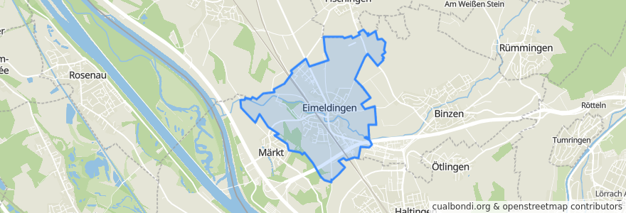 Mapa de ubicacion de Eimeldingen.