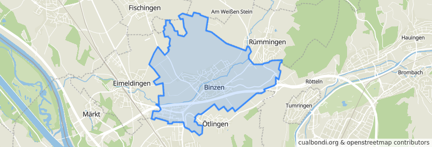 Mapa de ubicacion de Binzen.