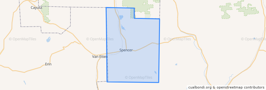 Mapa de ubicacion de Spencer Town.