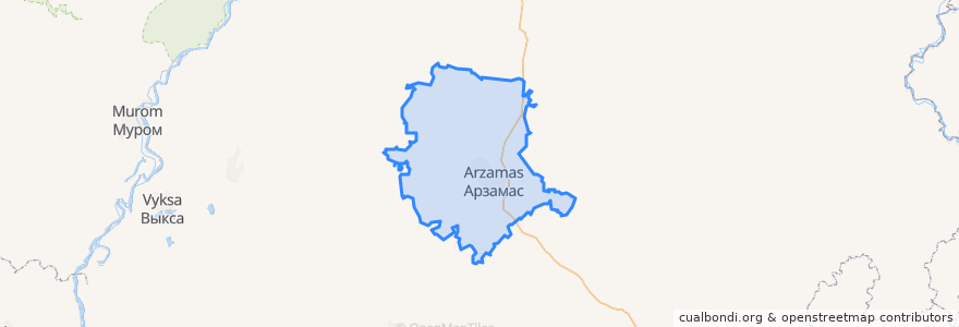 Mapa de ubicacion de Arzamas.