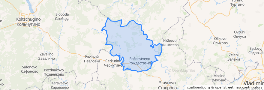 Mapa de ubicacion de Рождественское сельское поселение.