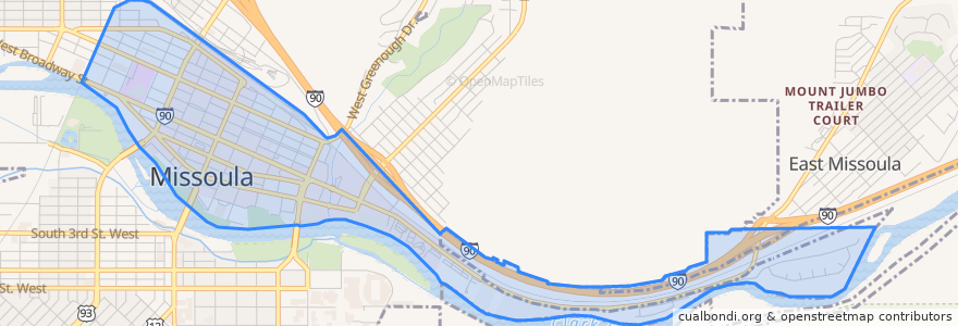 Mapa de ubicacion de Heart of Missoula.