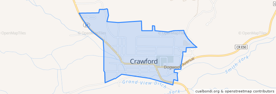 Mapa de ubicacion de Crawford.