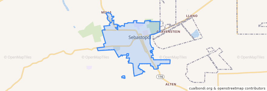 Mapa de ubicacion de Sebastopol.