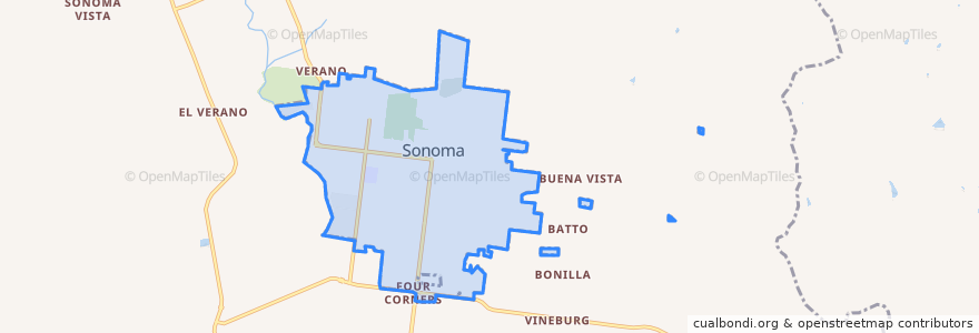 Mapa de ubicacion de Sonoma.