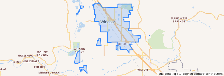 Mapa de ubicacion de Windsor.