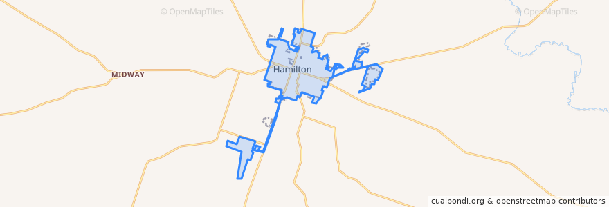 Mapa de ubicacion de Hamilton.