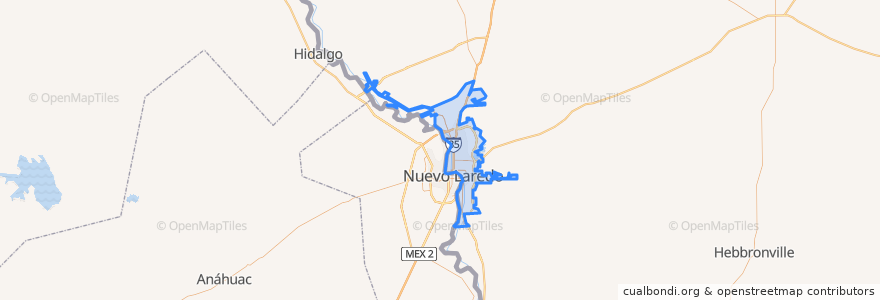Mapa de ubicacion de Laredo.