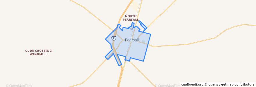 Mapa de ubicacion de Pearsall.