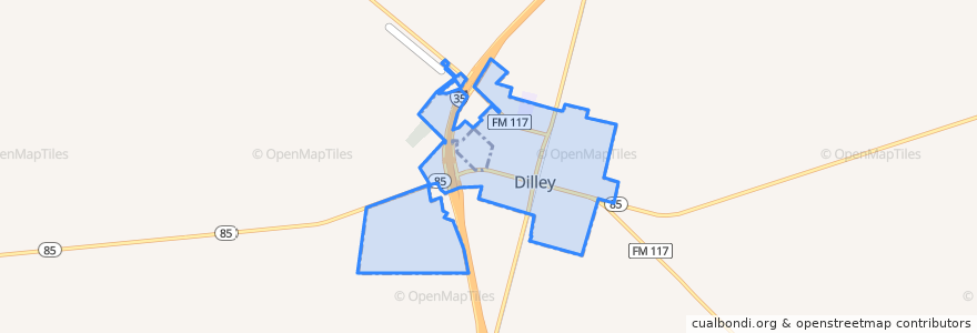 Mapa de ubicacion de Dilley.