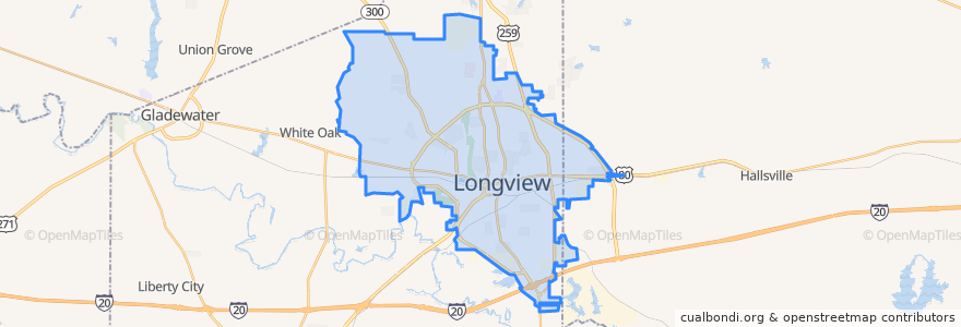 Mapa de ubicacion de Longview.