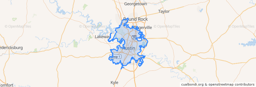 Mapa de ubicacion de Остин.