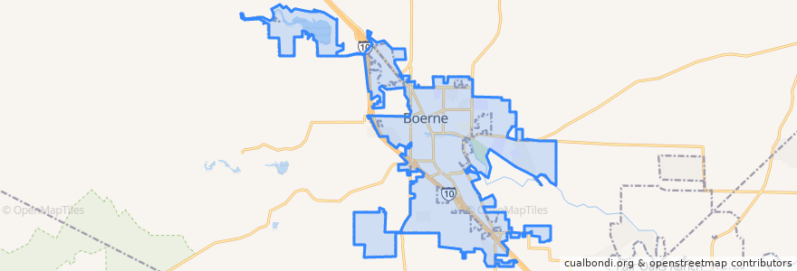 Mapa de ubicacion de Boerne.