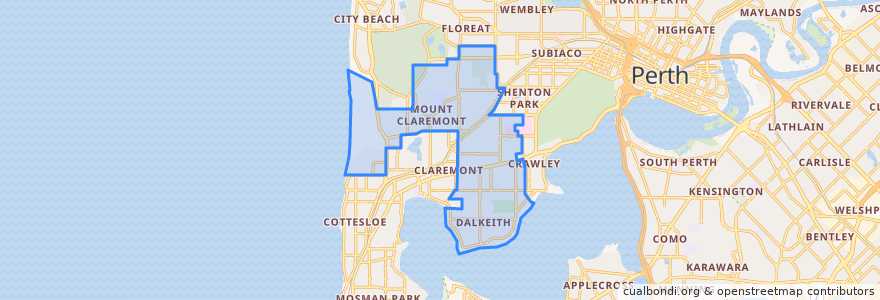 Mapa de ubicacion de City of Nedlands.