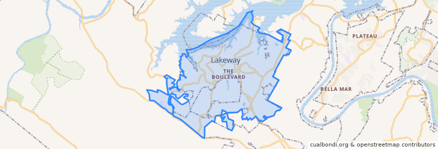 Mapa de ubicacion de Lakeway.