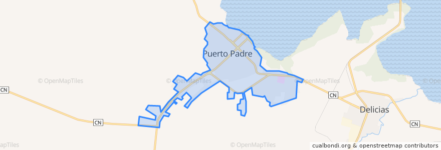 Mapa de ubicacion de Ciudad de Puerto Padre.