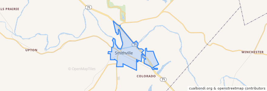 Mapa de ubicacion de Smithville.