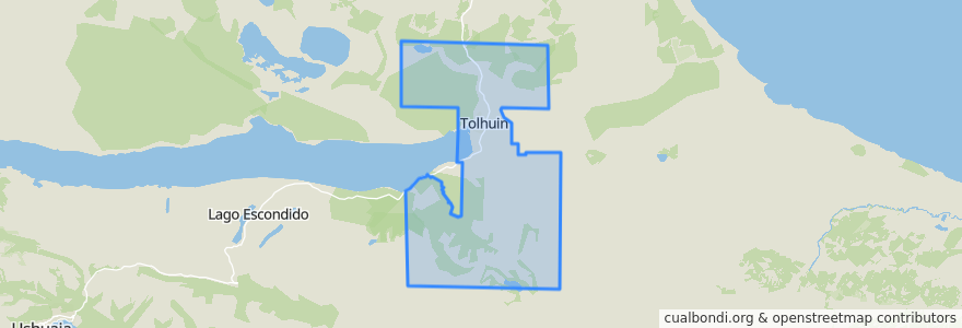 Mapa de ubicacion de Municipio de Tolhuin.