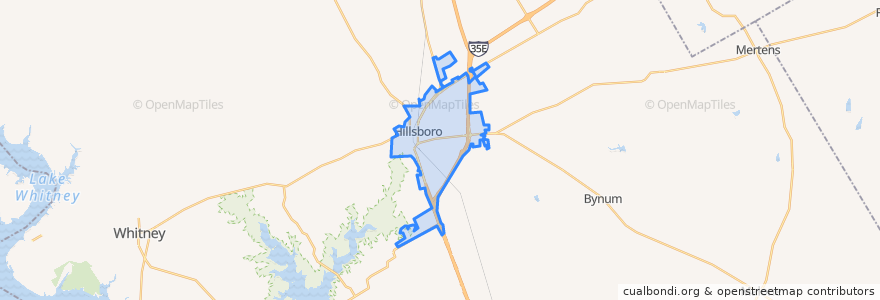 Mapa de ubicacion de Hillsboro.