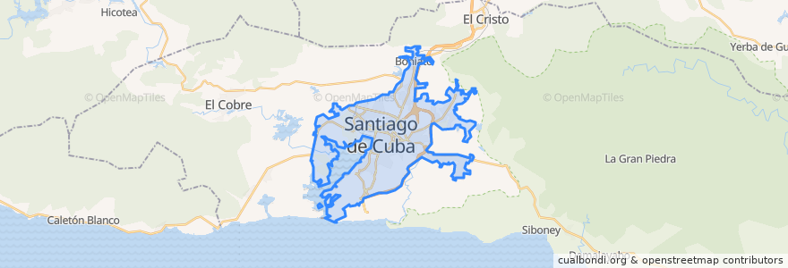 Mapa de ubicacion de Ciudad de Santiago de Cuba.