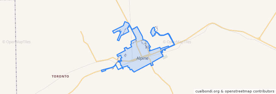Mapa de ubicacion de Alpine.