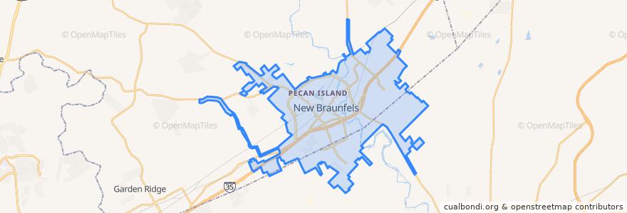 Mapa de ubicacion de New Braunfels.