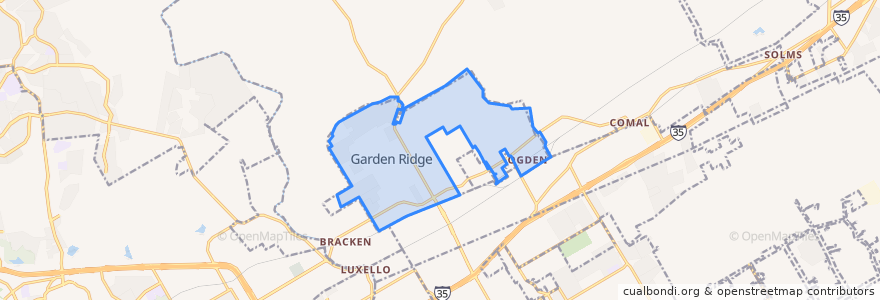 Mapa de ubicacion de Garden Ridge.