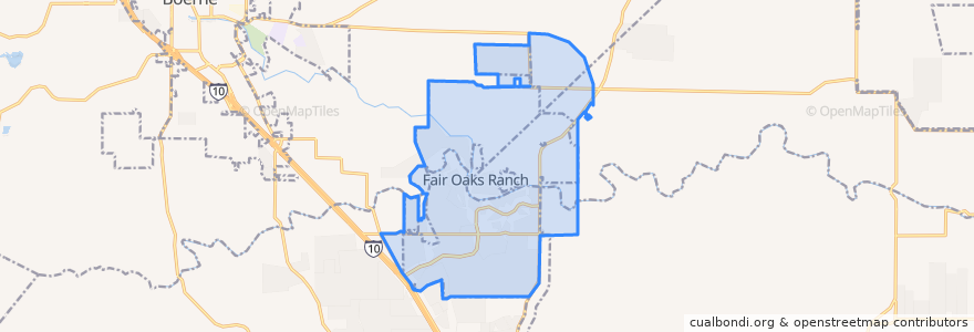 Mapa de ubicacion de Fair Oaks Ranch.