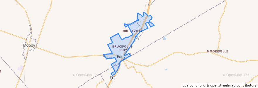 Mapa de ubicacion de Bruceville-Eddy.