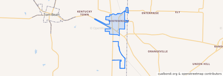 Mapa de ubicacion de Whitewright.