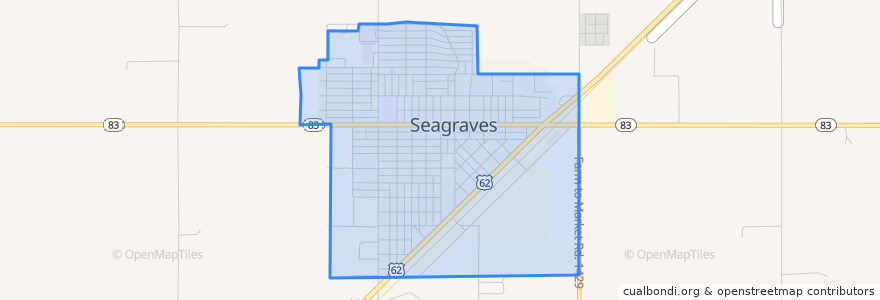 Mapa de ubicacion de Seagraves.